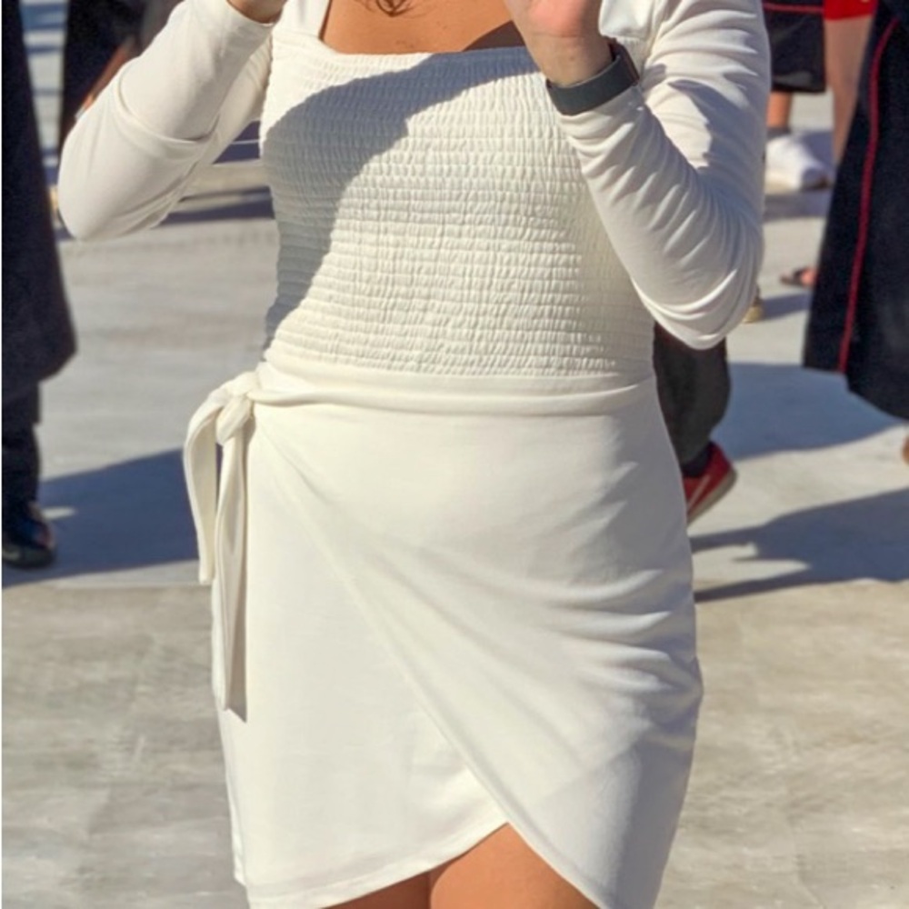 Lovers + Friends Gray Asymmetrical Wrap Dress